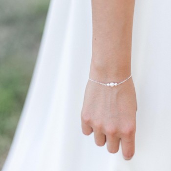 "Enola" Bracelet de mariée avec perles nacrées