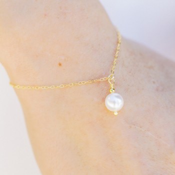 "Navia" Bracelet de mariée avec pendentif perle nacrée