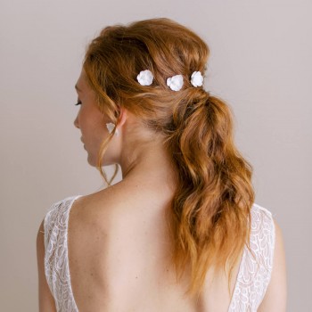 "Manoa" Barrettes pour coiffure de mariée fleurs de pavots