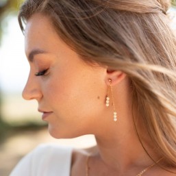 "Clelia" Boucles d'oreilles petites perles nacrées