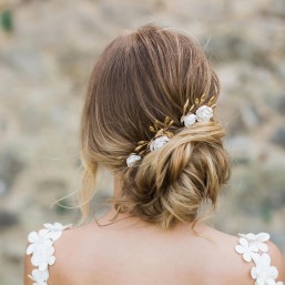 "Floriana" Pics et peigne fleuris pour coiffure de mariée