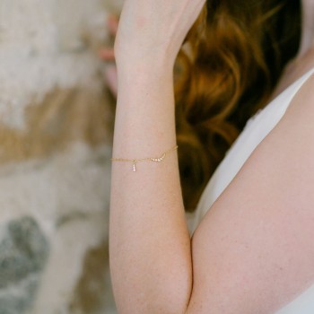 "Serena" Bracelet de mariée avec intercalaire zircon