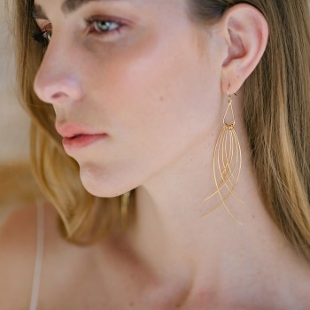 "Stella" Boucles d'oreilles avec pendentif formé de fils