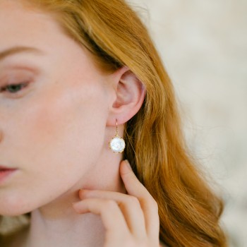 "Simona" Boucles d'oreilles de mariée jolis pendentifs en perle d'eau douce