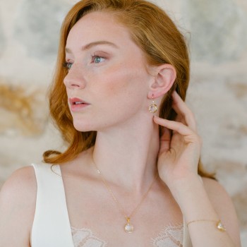 "Virginia" Boucles d'oreilles de mariée avec joli pendentif en cristal