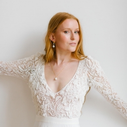 "Louana" Boucles d'oreilles de mariée pendentif pierre de lune