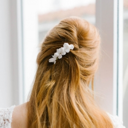 "Solena" Barrette pour coiffure de mariée fleurs d'iris