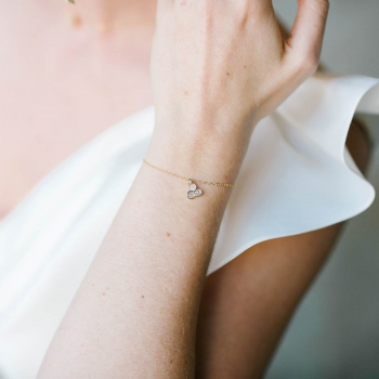 "Vera" Bracelet de mariée avec joli pendentif strassé