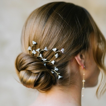 "Louisa" Ornements pour coiffure de mariée avec branchages fleuris