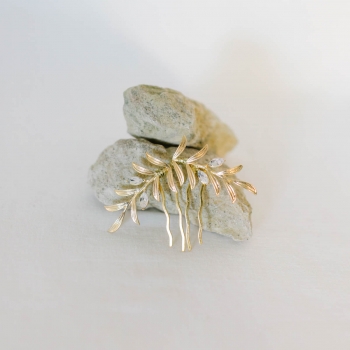 "Eliana" Peigne de mariée avec branchage doré et strass