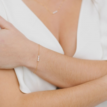 "Melina" Bracelet de mariée avec petites perles d'eau douce