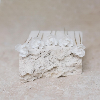 "Lorena" Pics de fleurs en porcelaine pour coiffure de mariée