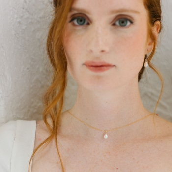 "Erica" Boucles d'oreilles de mariée avec perle d'eau douce