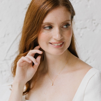 "Leona" Collier de mariée avec une perle d'eau douce