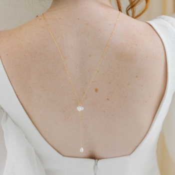 "Erica" Collier pour robe dos nu avec perles de culture d'eau douce