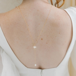 "Erica" Collier pour robe dos nu avec perles de culture d'eau douce