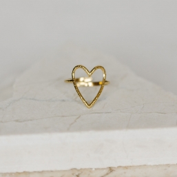 "Joli coeur" Bague coeur doré ajouré